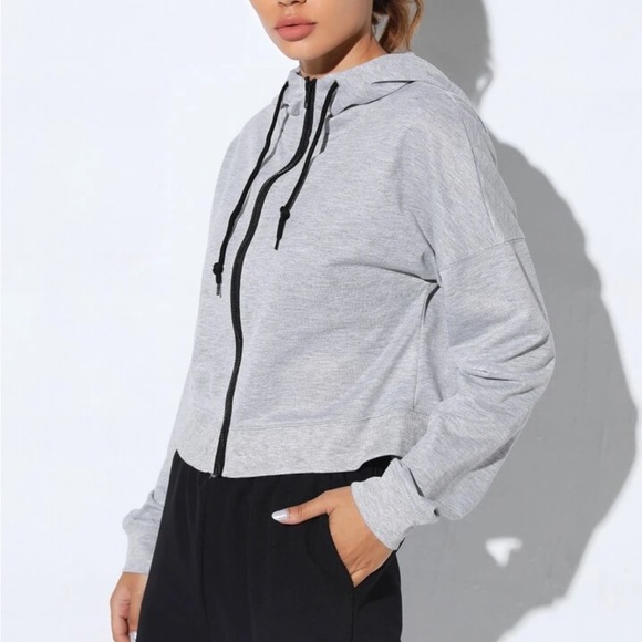 4/15$ Athletic zip hoodie Heathered grey - Picture 4 of 5